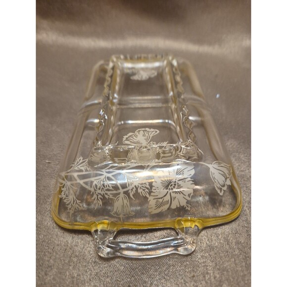 Viking Glass Princess Poppy Sterling Overlay 2 Part Divided Dish Silver City - Picture 9 of 13